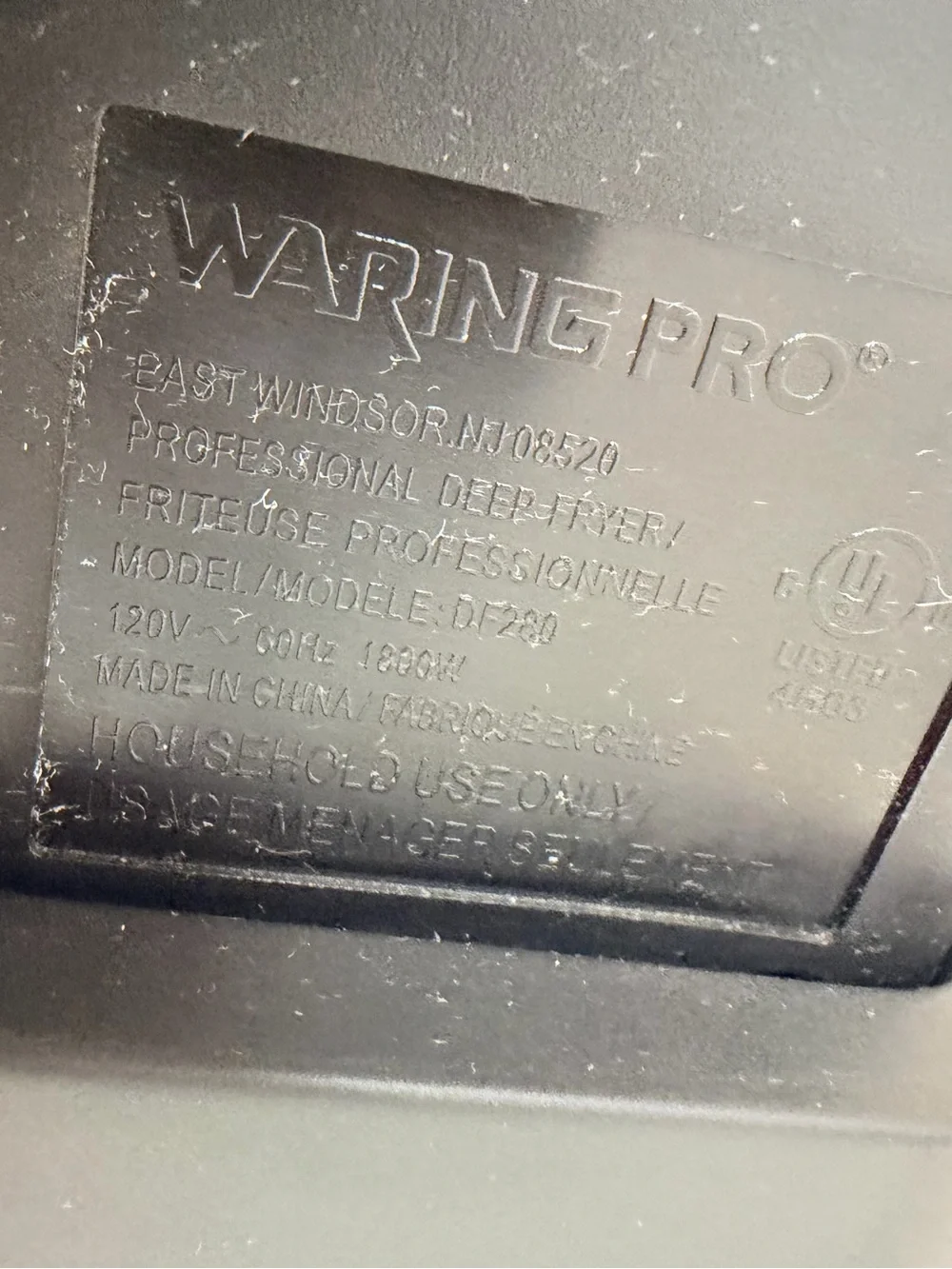 Waring Pro Deep Fryer Professional DF280 4qt Stainless Steel 3 Baskets
